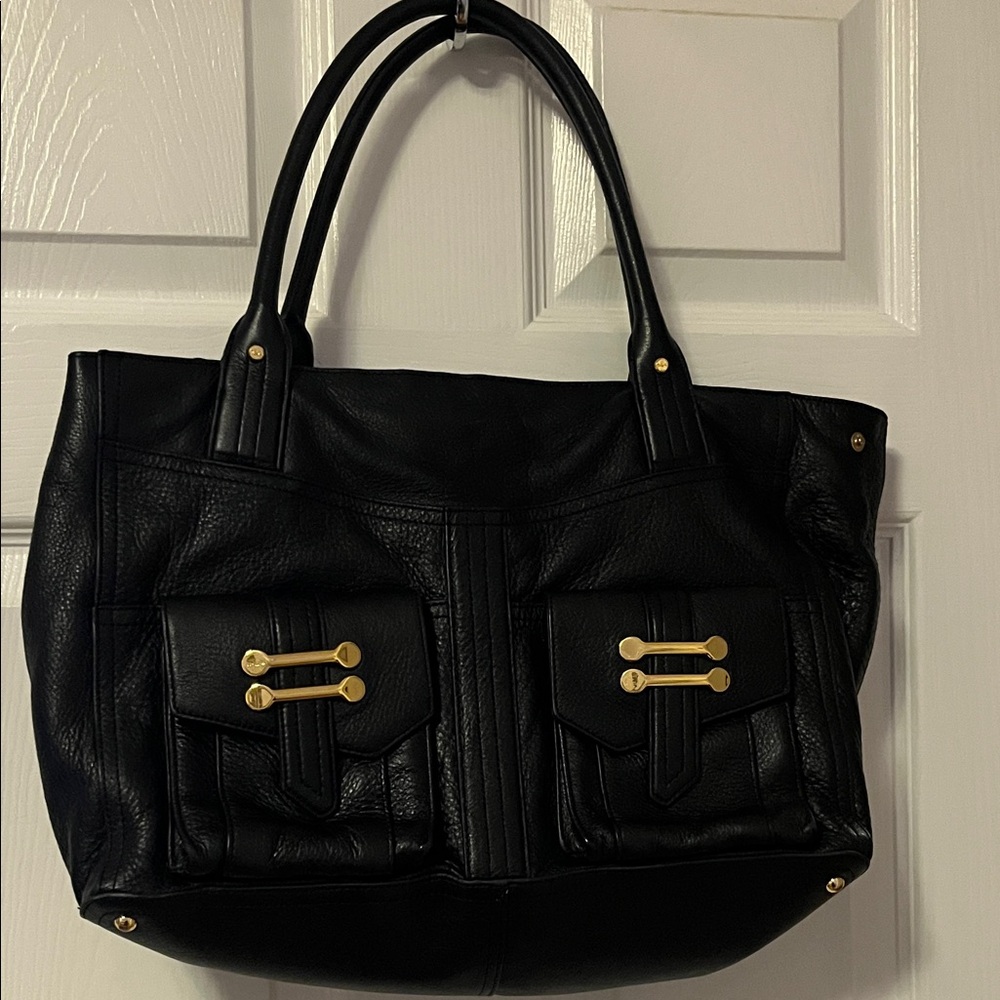 Ralph Lauren Black Tote with Gold Accents